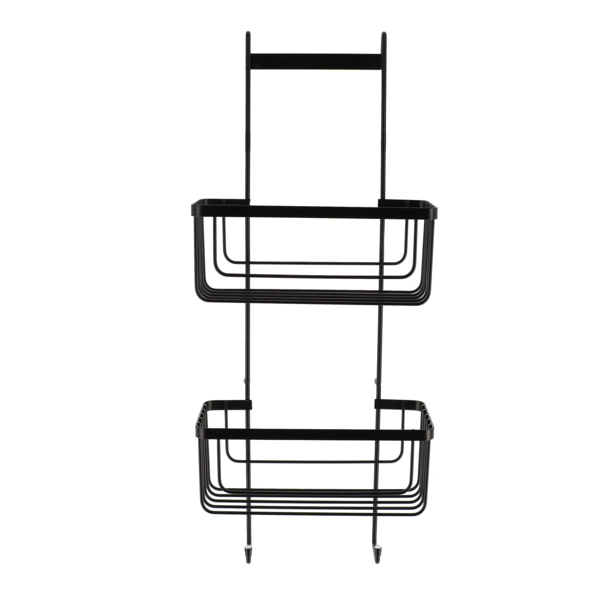 Suporte De Duche Preto Com 2 Níveis Em Metal