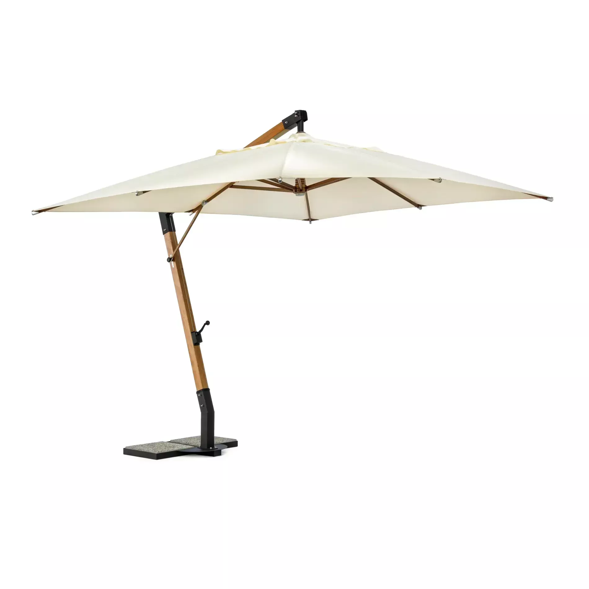 Bolzano Carelia kwadratowy drewniany parasol ogrodowy 300x300 kremowy