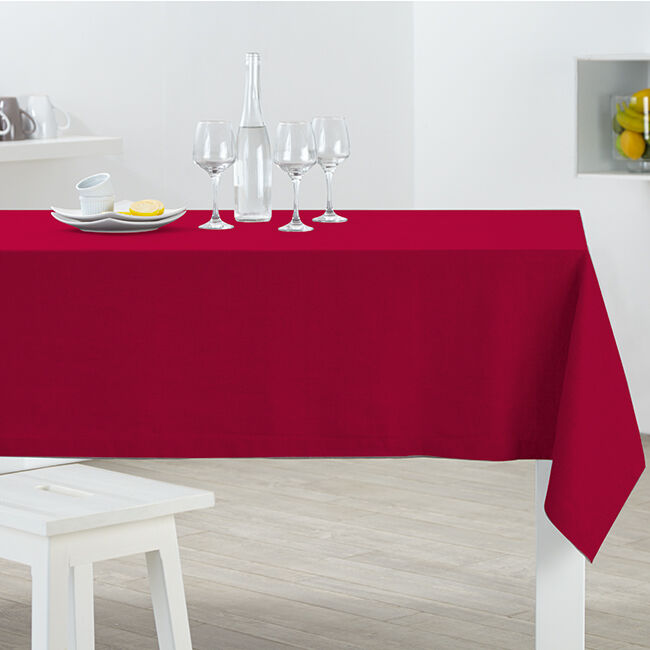 Nappe rectangulaire rouge unie embossée