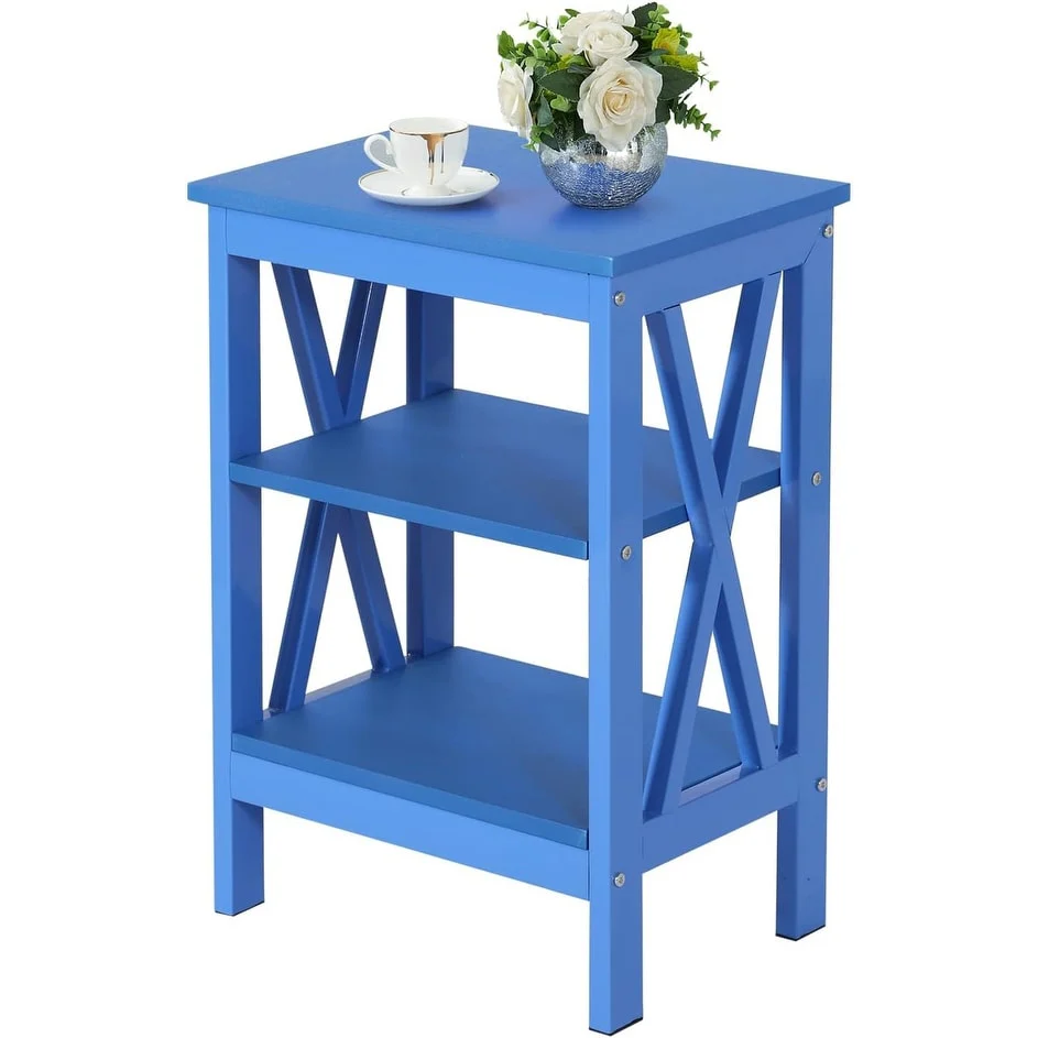 Modern Nightstand with 3-Tier Storage Shelves