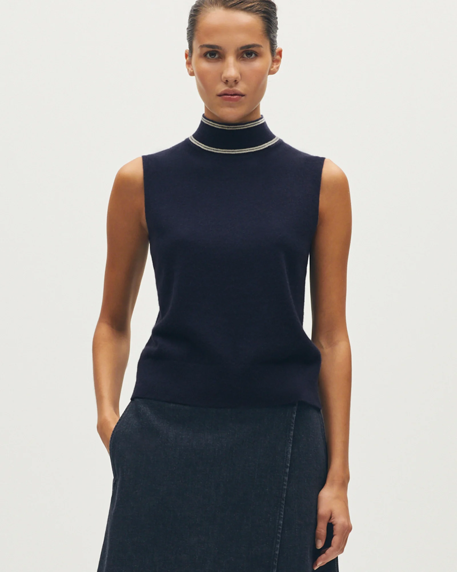 Pull sans manches en cachemire