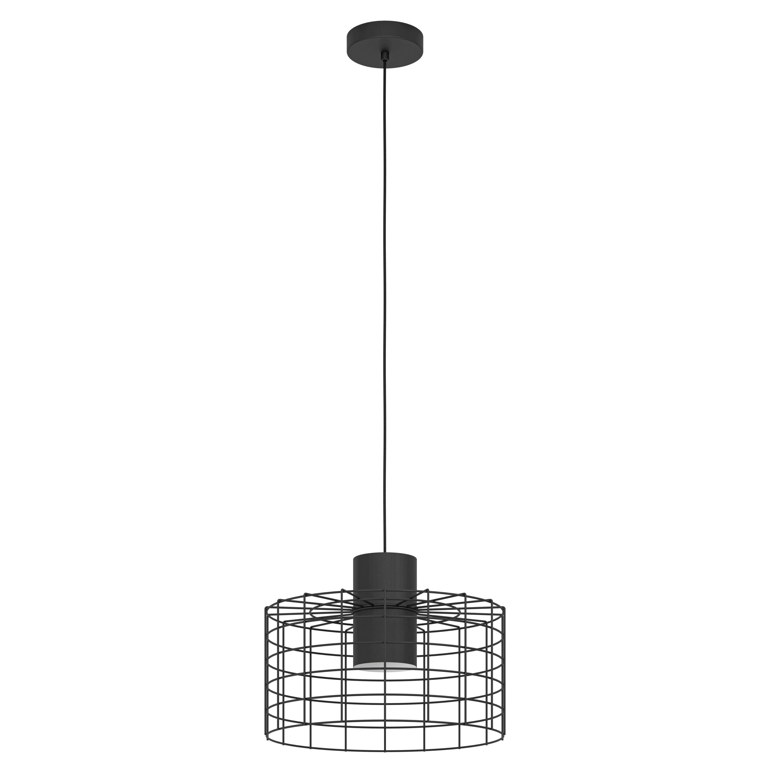 EGLO hanglamp Milligan - e27 - industrieel - ø 38 cm - zwart/wit