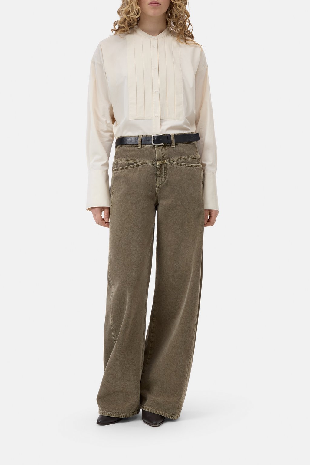 Bluse mit Plissee-Einsatz