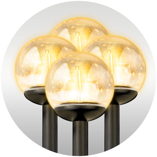 Lampki solarne do ogrodu kula led Ilumen 4szt.