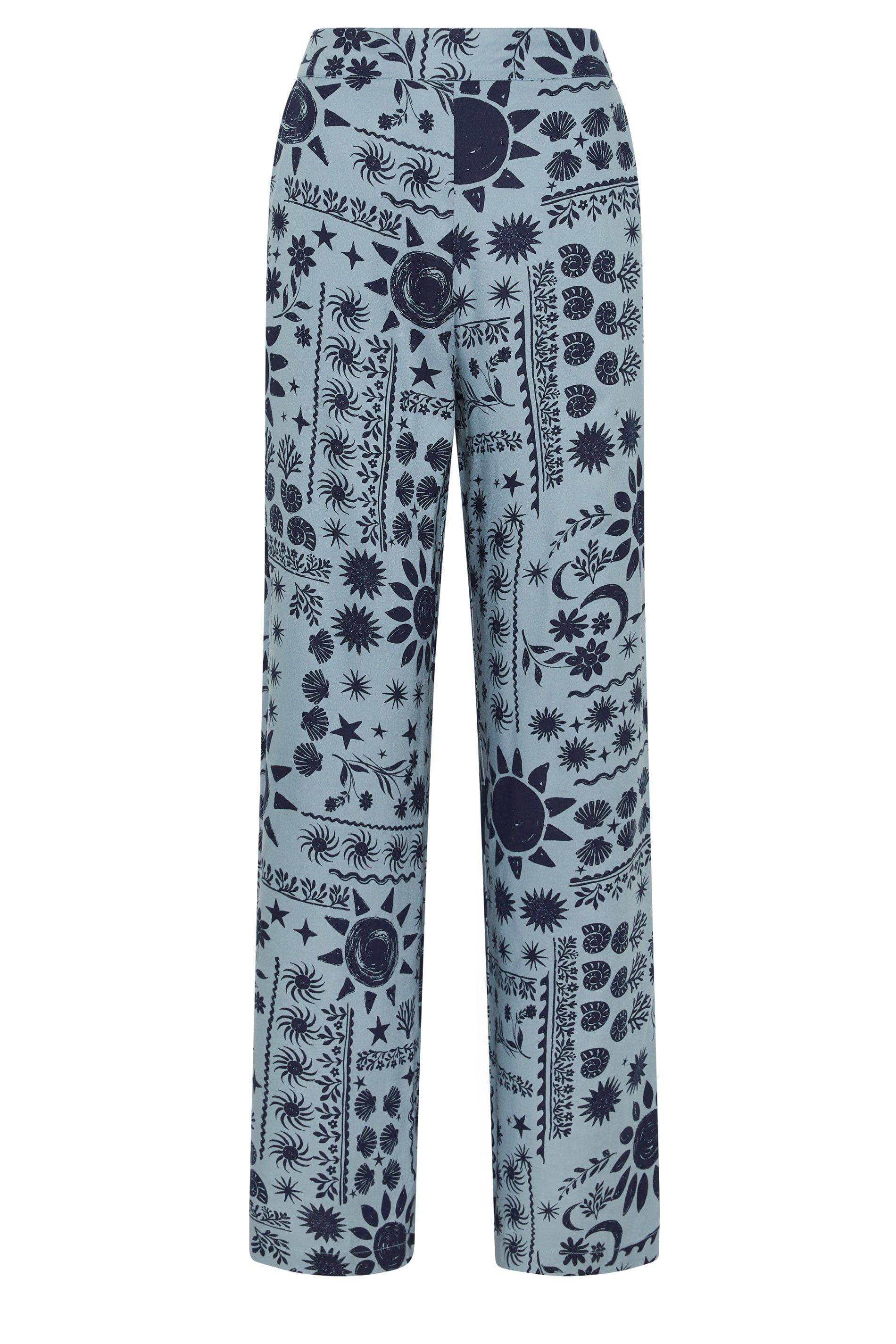 Long Tall Sally Tall Coastal Print Wide Leg Trousers