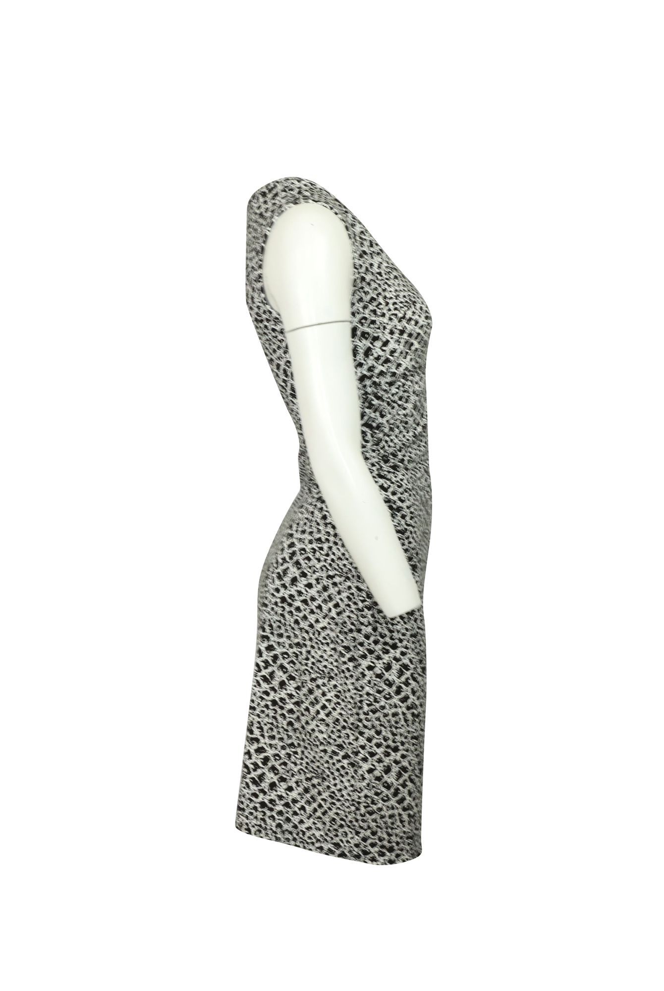 Diane Von Furstenberg Preloved Snake Print Bodycon Dress in Black Viscose