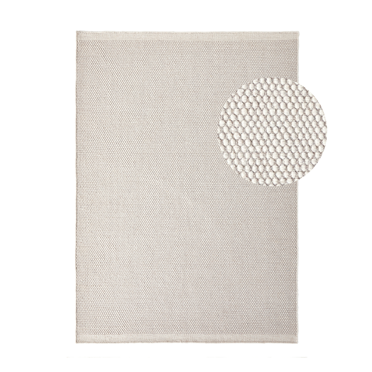 by fonQ Chess Wollen Vloerkleed 200 x 300 cm - Wit