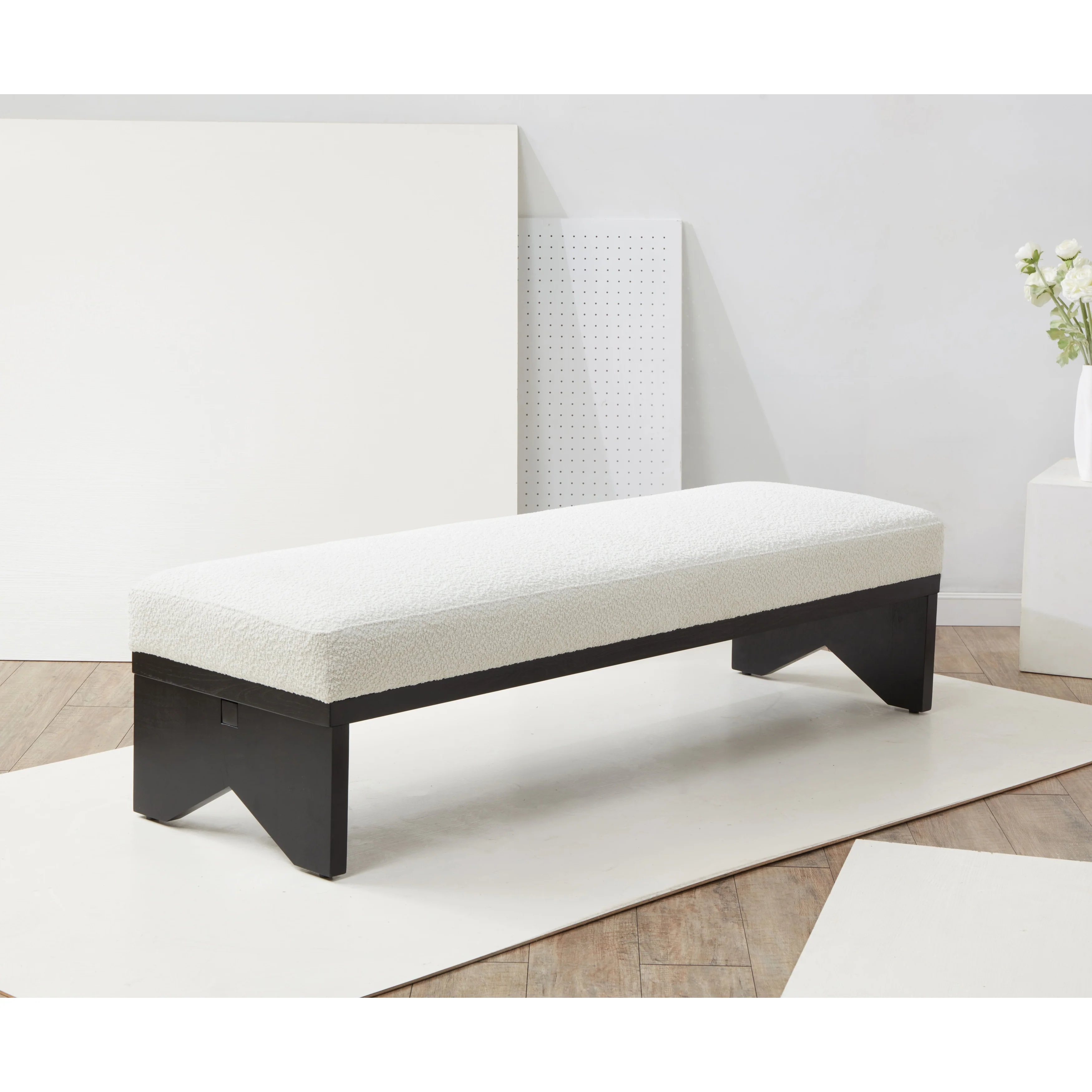 SAFAVIEH Couture Boris Mid-Century Modern Bench - 62.4 In. W x 19.7 In. D x 16.5 In. H - 62Wx20Dx17H