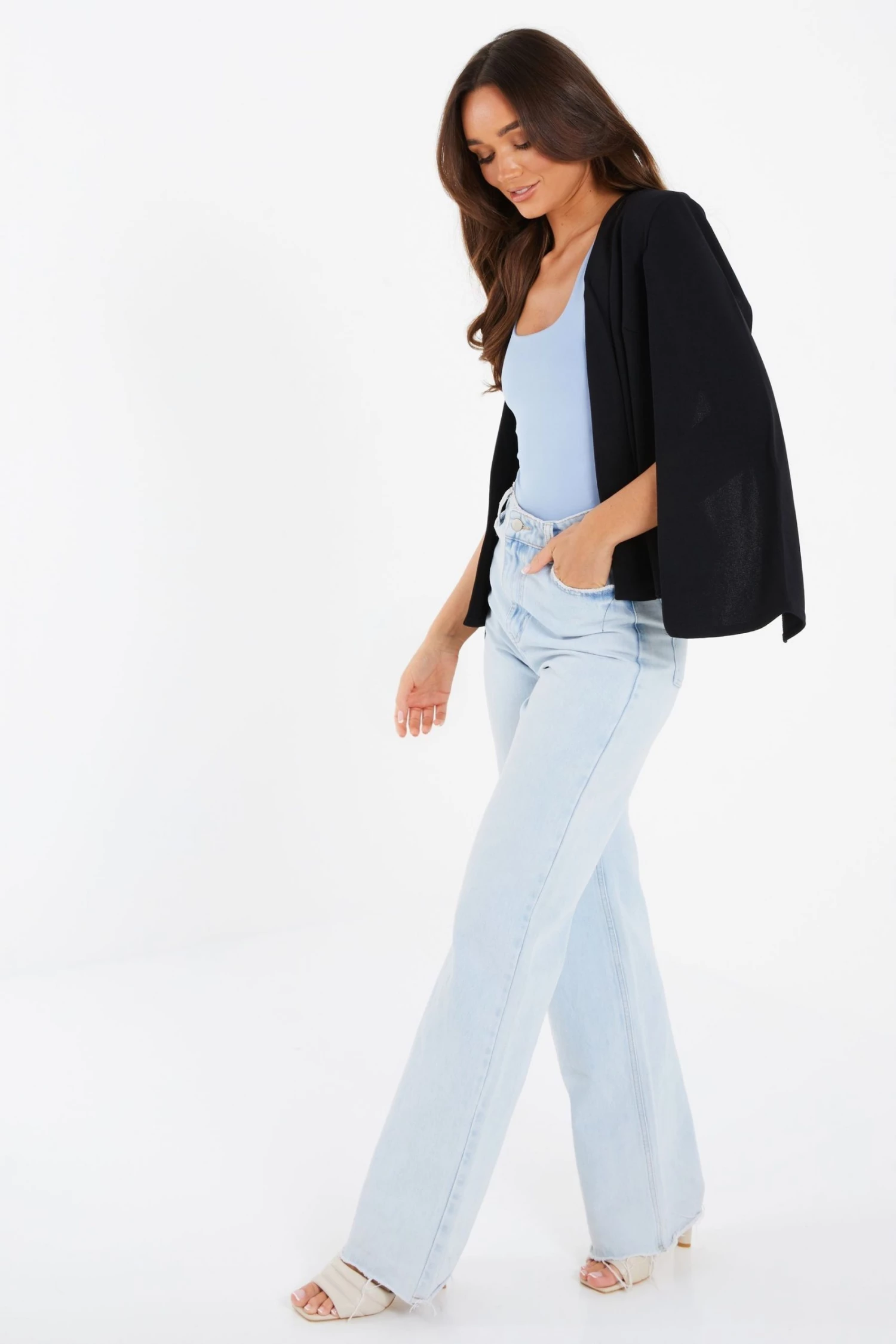 Quiz Black Split Sleeve Blazer