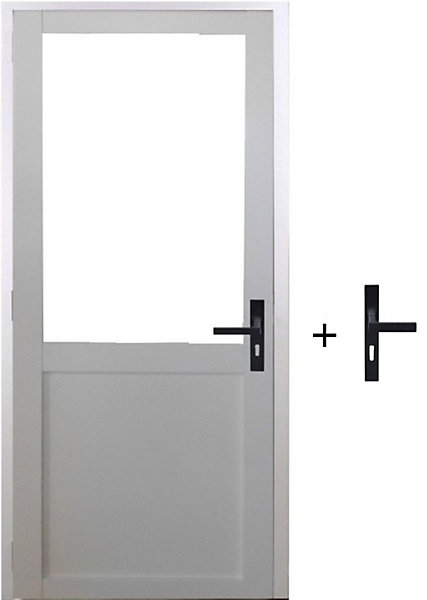 Bloc Porte Atelier Blanc Sans Meneau H204 X L73 Cm Côte Tableau P.gauche,poignee Gd Menuiseries