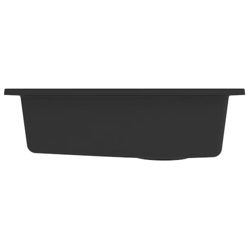 NNEVL Kitchen Sink with Overflow Hole Black Granite