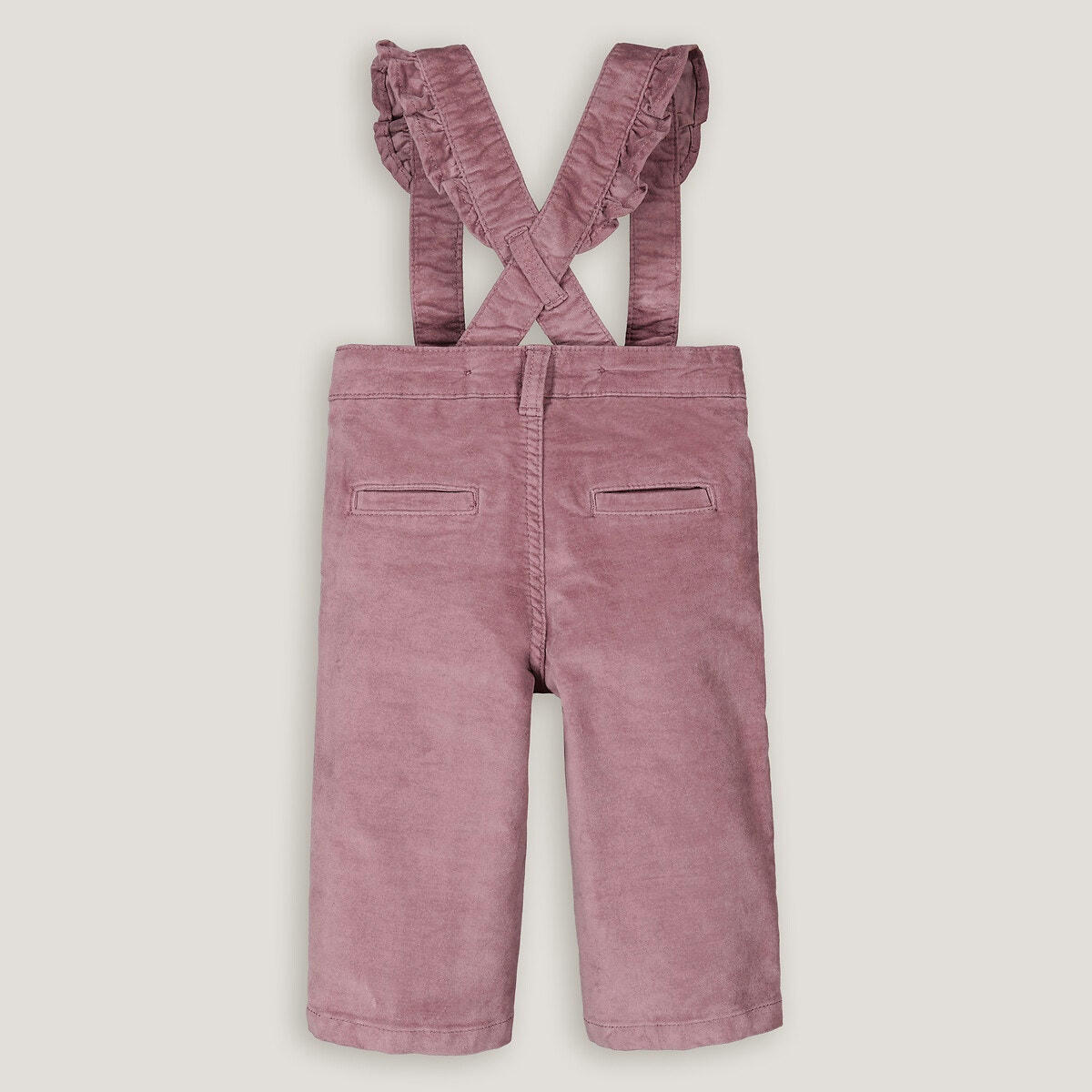 Pantalon large à bretelles en velours