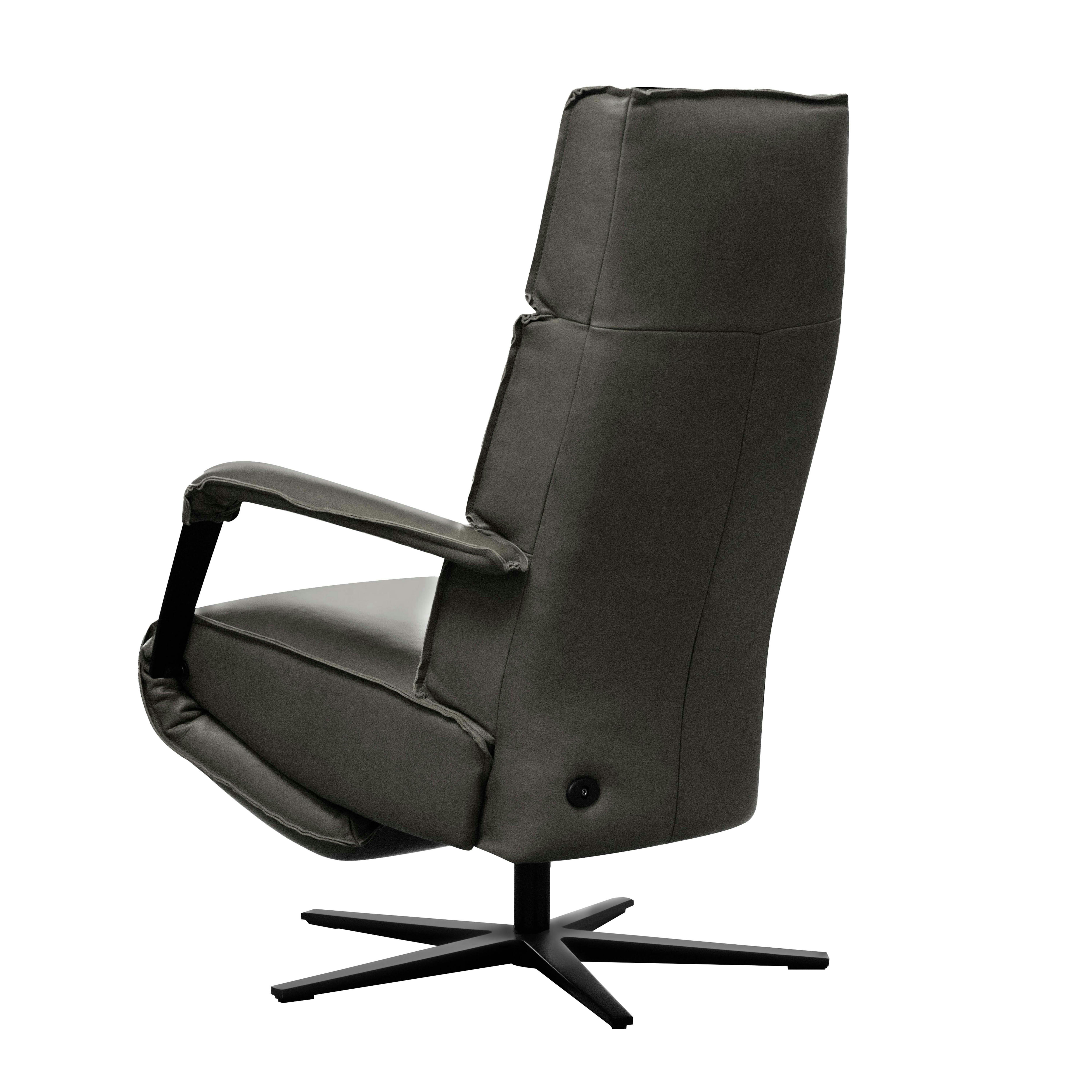 NILS - Fauteuil de relaxation électrique en cuir noir