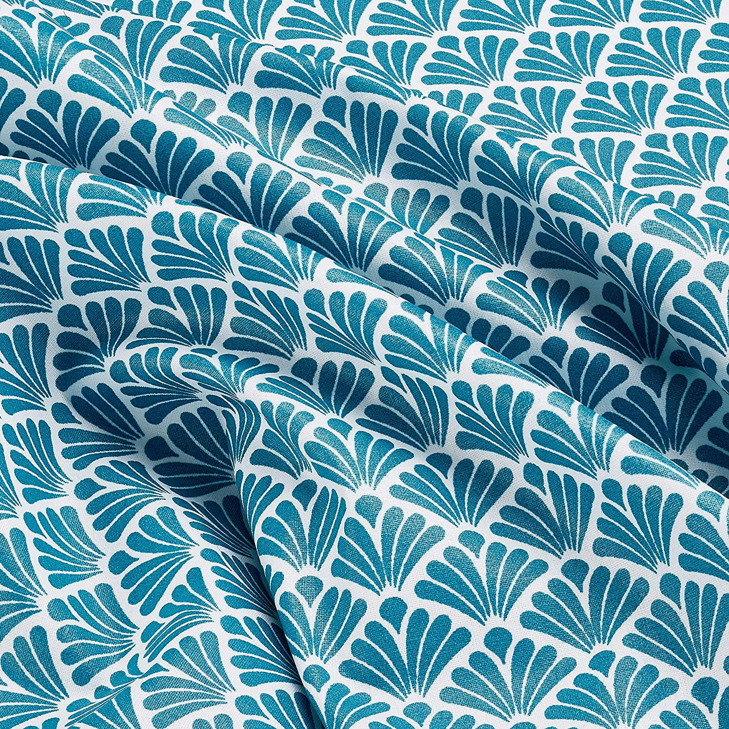 GATSBY - Nappe en coton enduit acrylique pétrole 160x160 cm