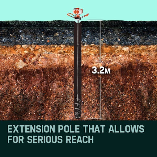 NNEMB Post Hole Digger 88CC Posthole Earth Auger Fence Borer Petrol Drill Bit