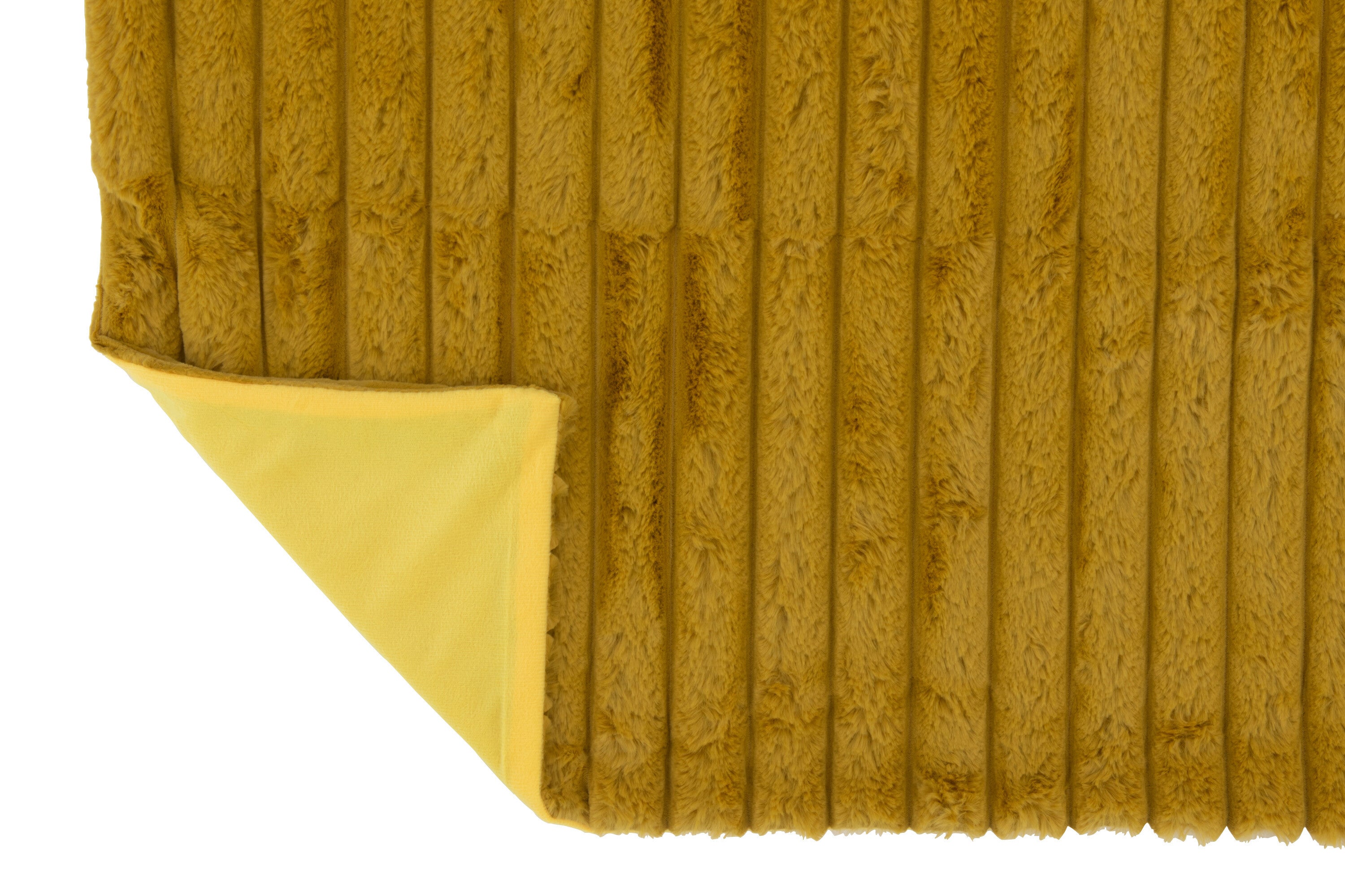 J-Line plaid Corduroy - polyester - oker - 180 x 130 cm