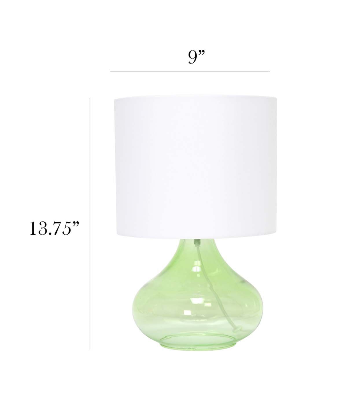 All The Rages 14 Green Raindrop Table Lamp With Fabric Shade