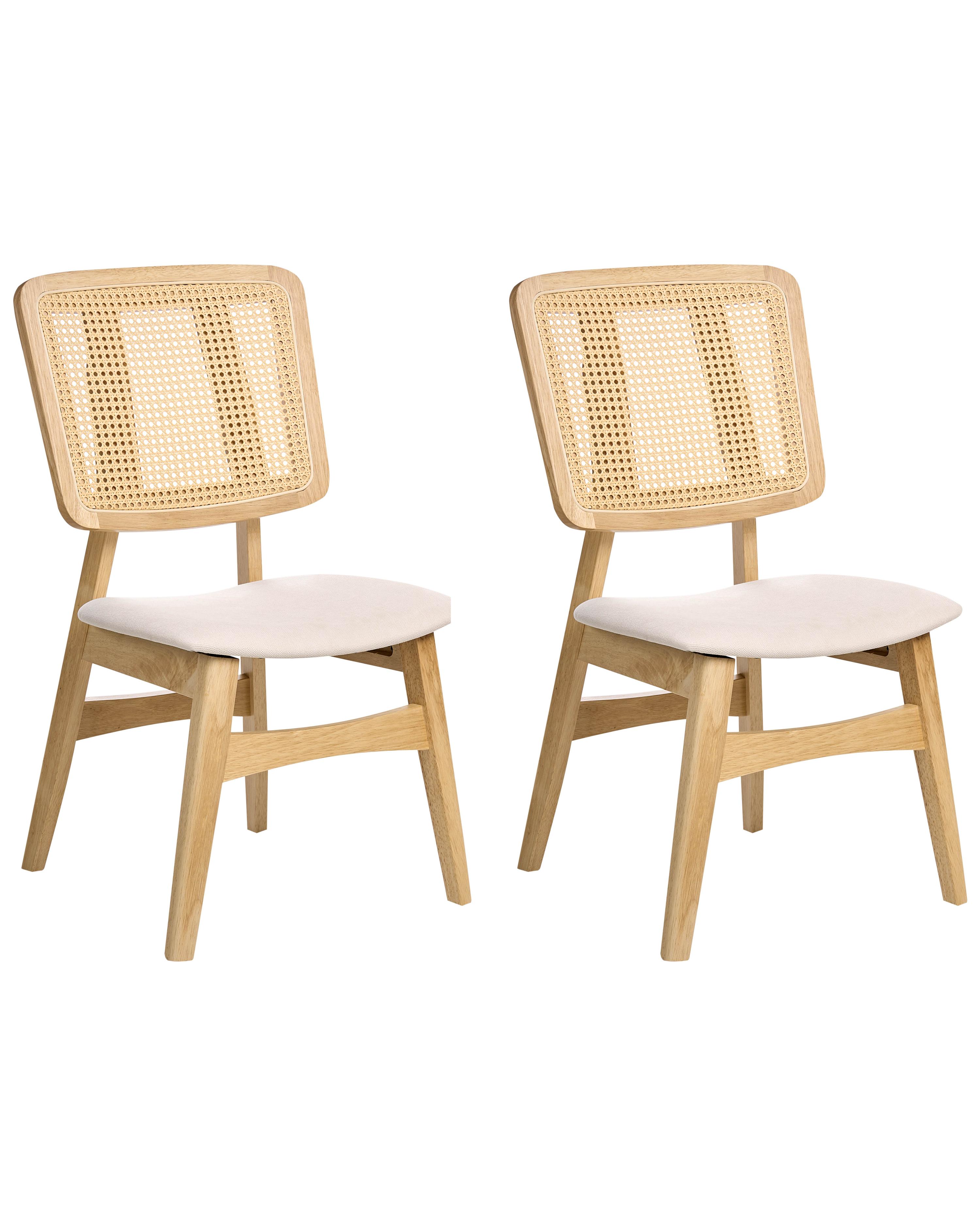 Set of 2 Dining Chairs ALCOVA Wood Light Brown