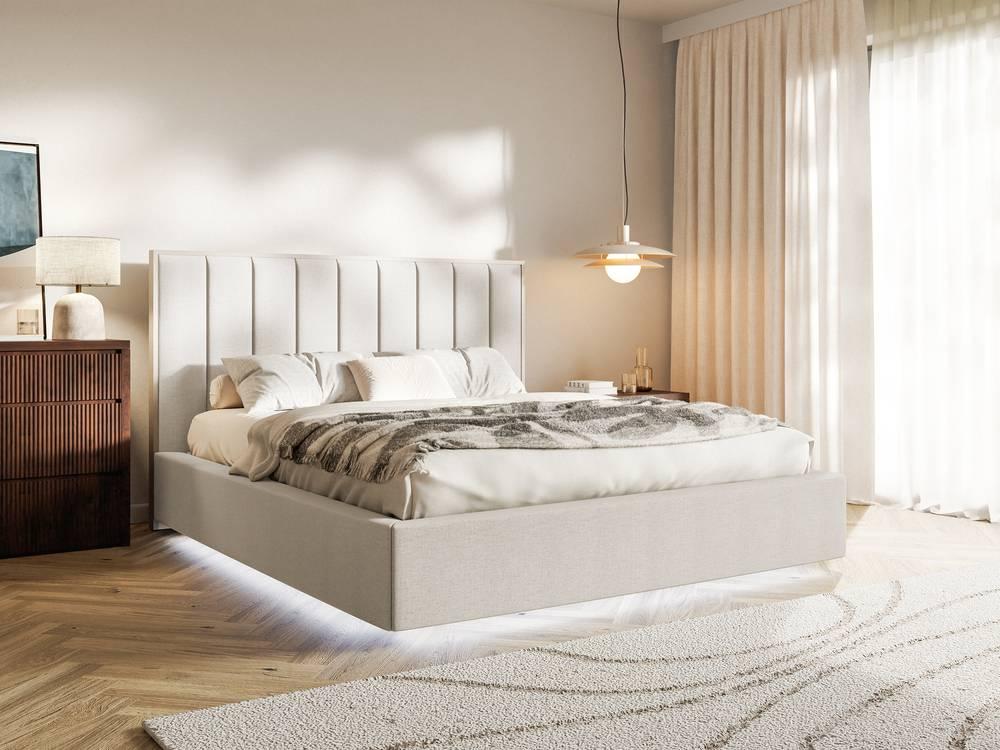 Bedframe Taavi chenille met verlichting 140 x 200 cm