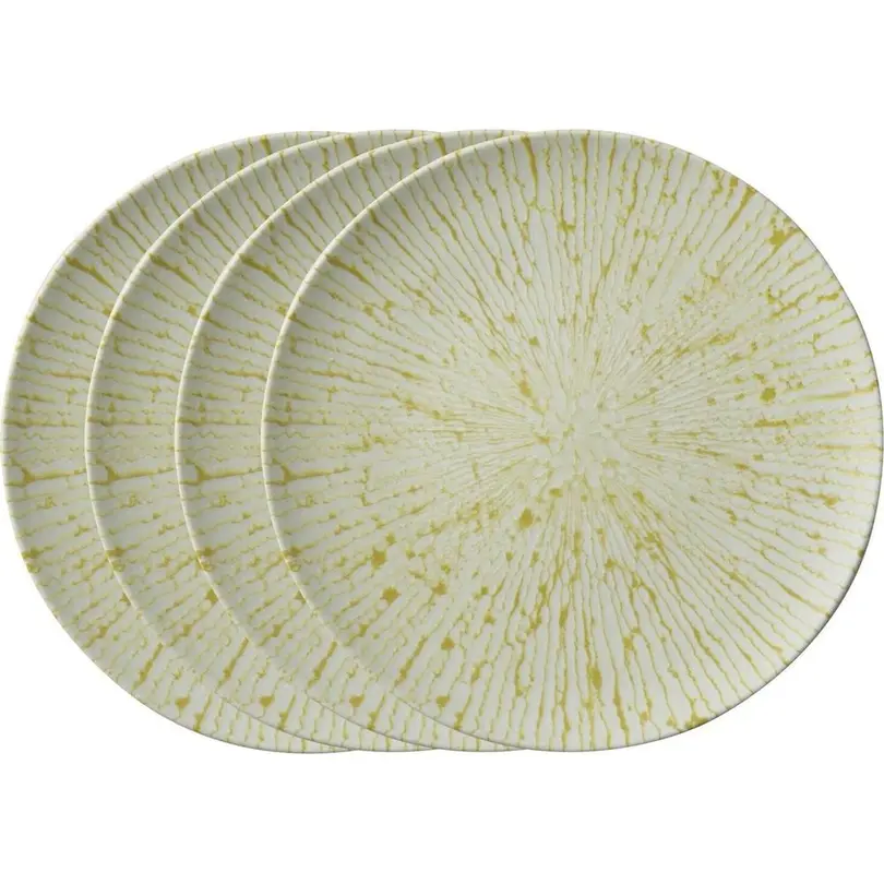 Flacher Teller 4er-Set Golden Ray