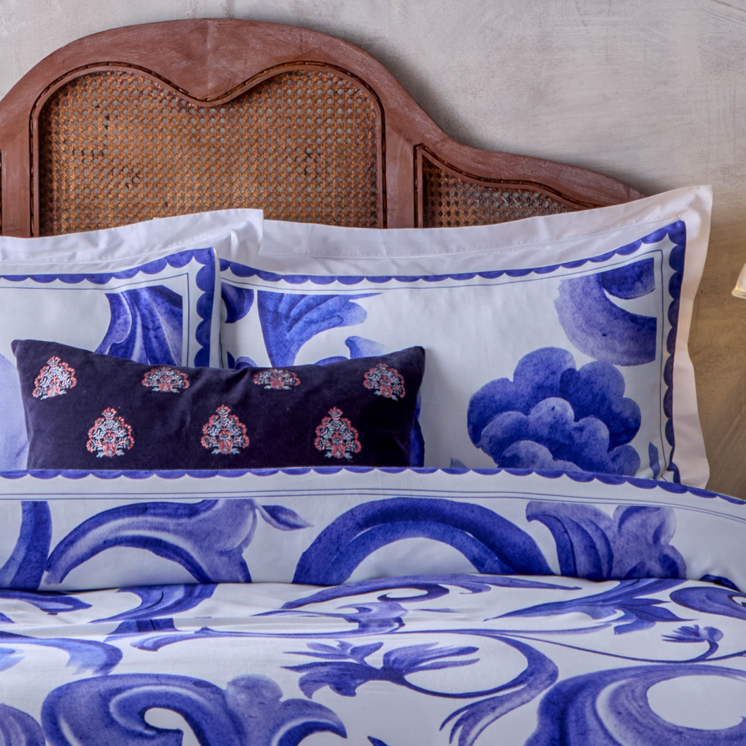 Paoletti Azzuro Printed 100% Cotton Pillowcases