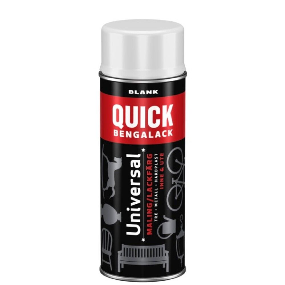 SPRAYMALING QUICK BENGALACK UNIVERSAL HVIT BLANK 400ML