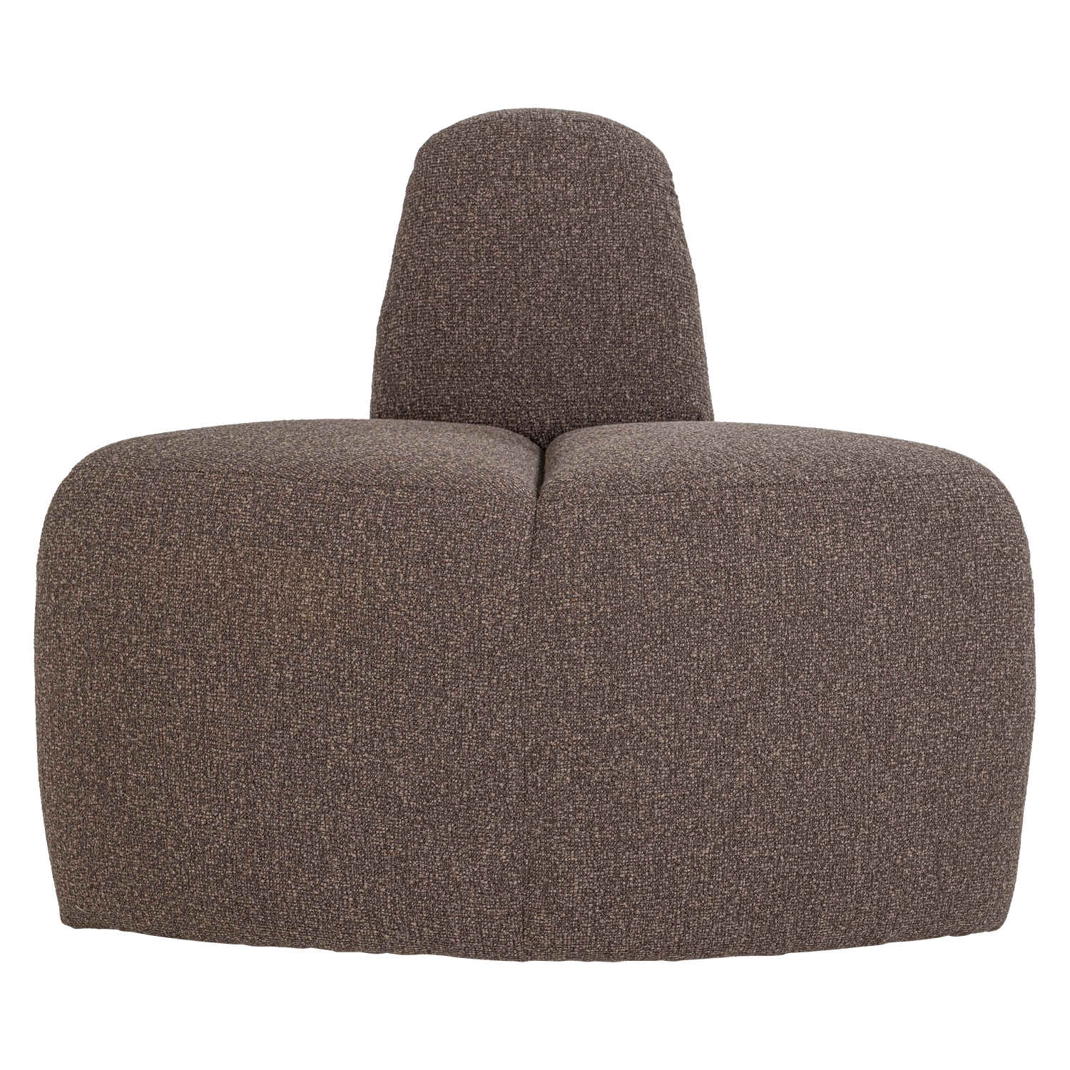 WOOOD eetbank hoek rond rugleuning Mojo - Bouclé - Bruin Melange - 83x100x74