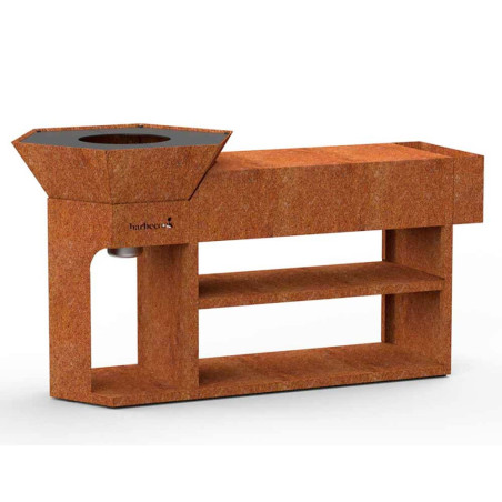 Pack brasero Nestor Island en corten   Couvercle - Barbecook