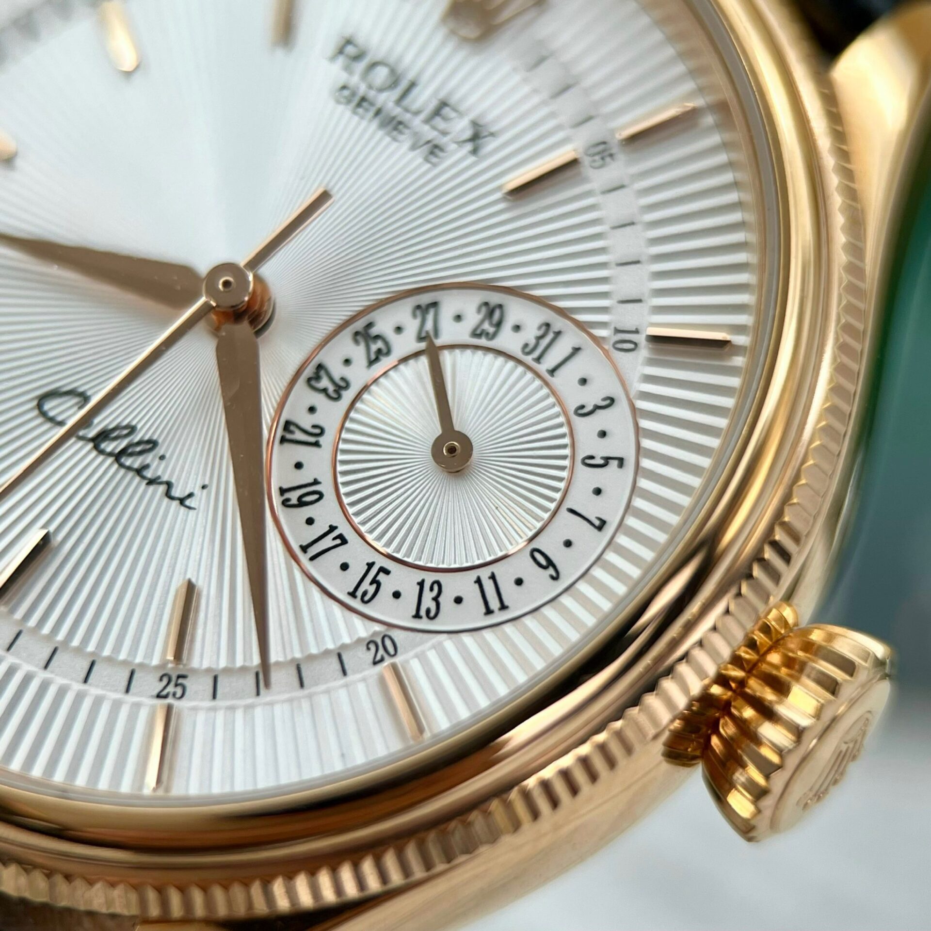 Rolex Cellini 50515 RG Plated White Dial 39mm Leather Super Clone