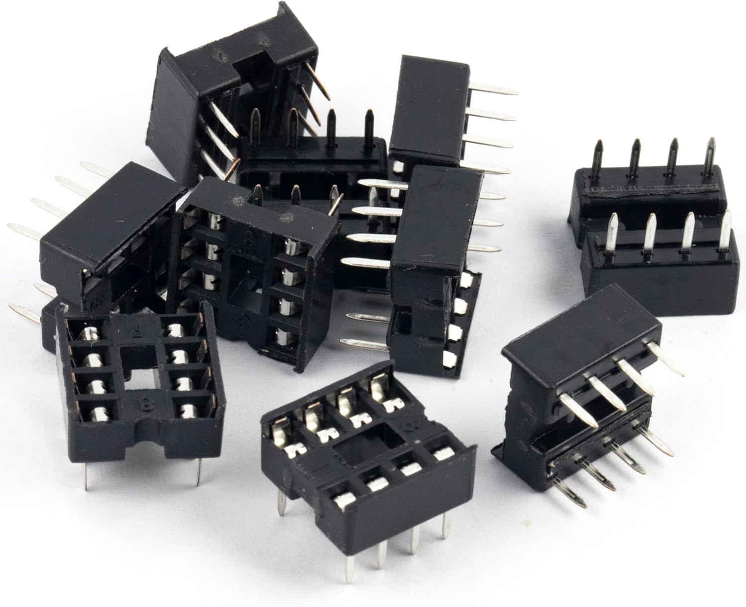 10pcs Solder Type Double Row 8 PIN DIP PDIP-8 Integrated Circuit IC Sockets Connector DIP8 2x4 0.1