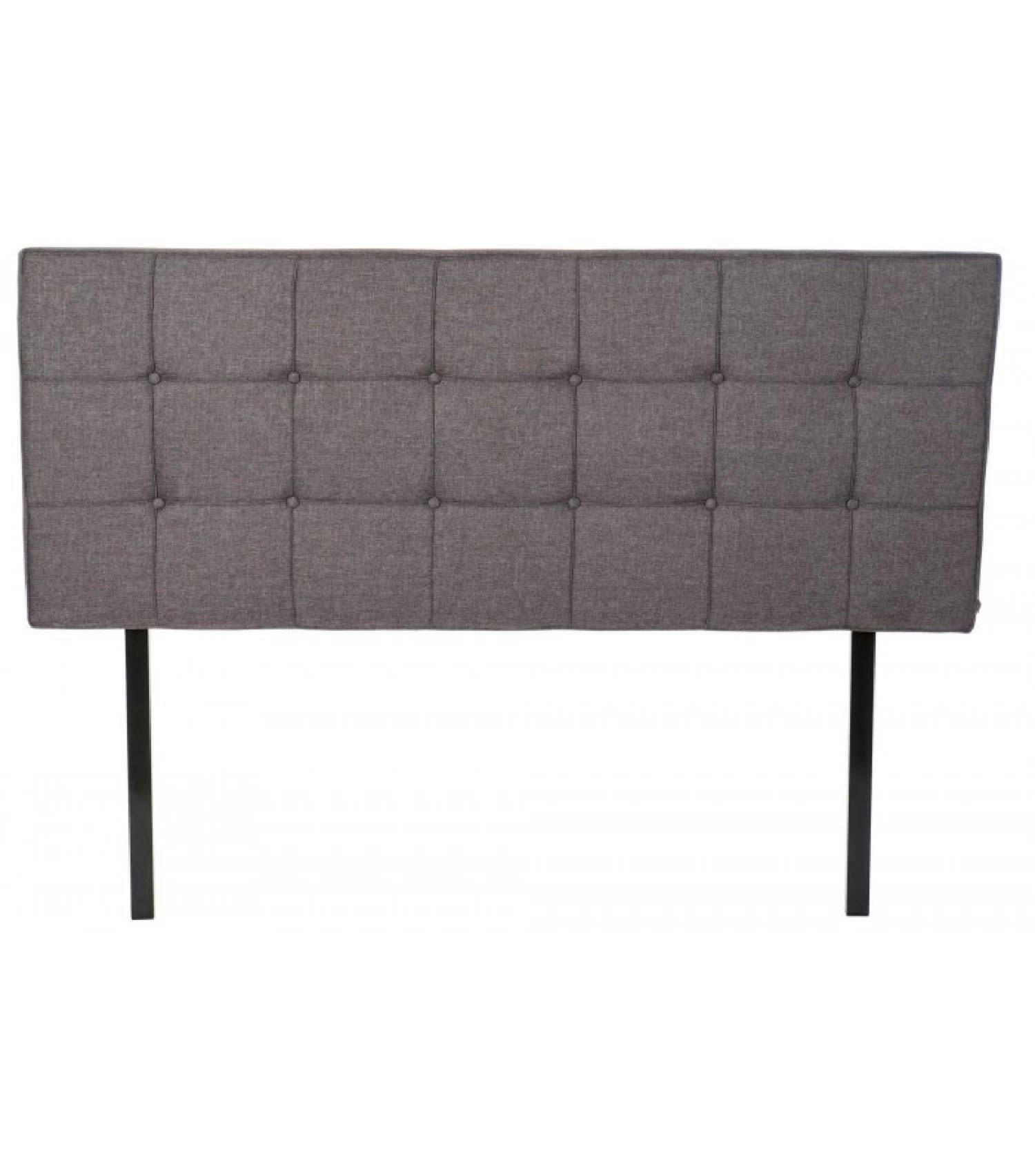 CARRÉS - Tête de lit capitonnée carrés polyester gris L160cm