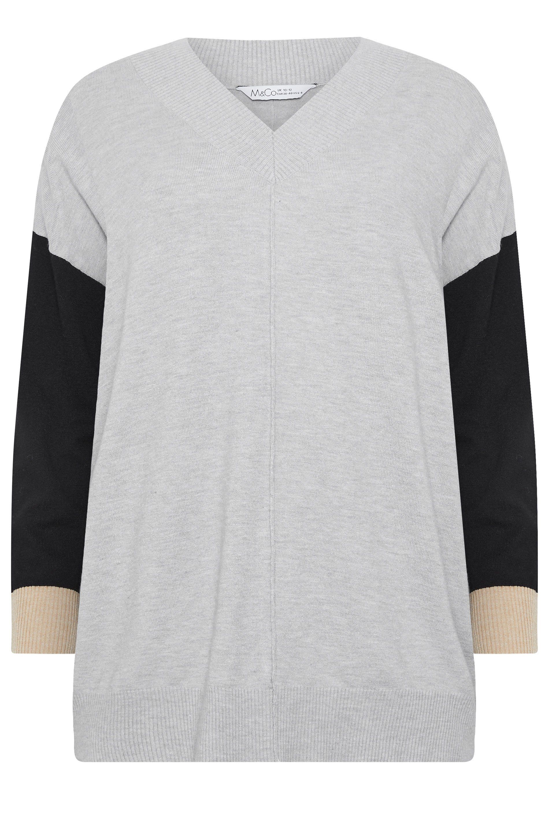 M&Co Colourblock V-Neck Jumper