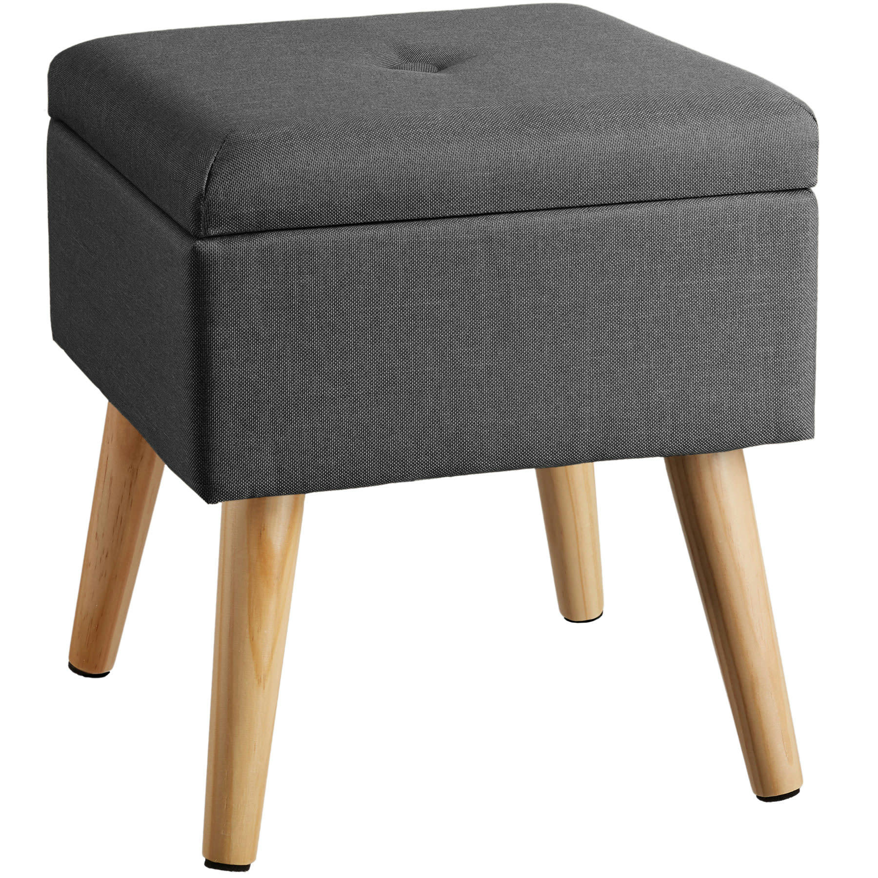 - Banc Tabouret Coffre de rangement Rembourré gris foncé