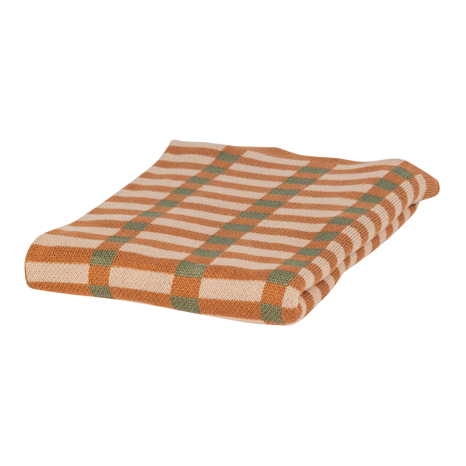 WOOOD Vola Kleed - Katoen - Groen Oranje - 1x170x130