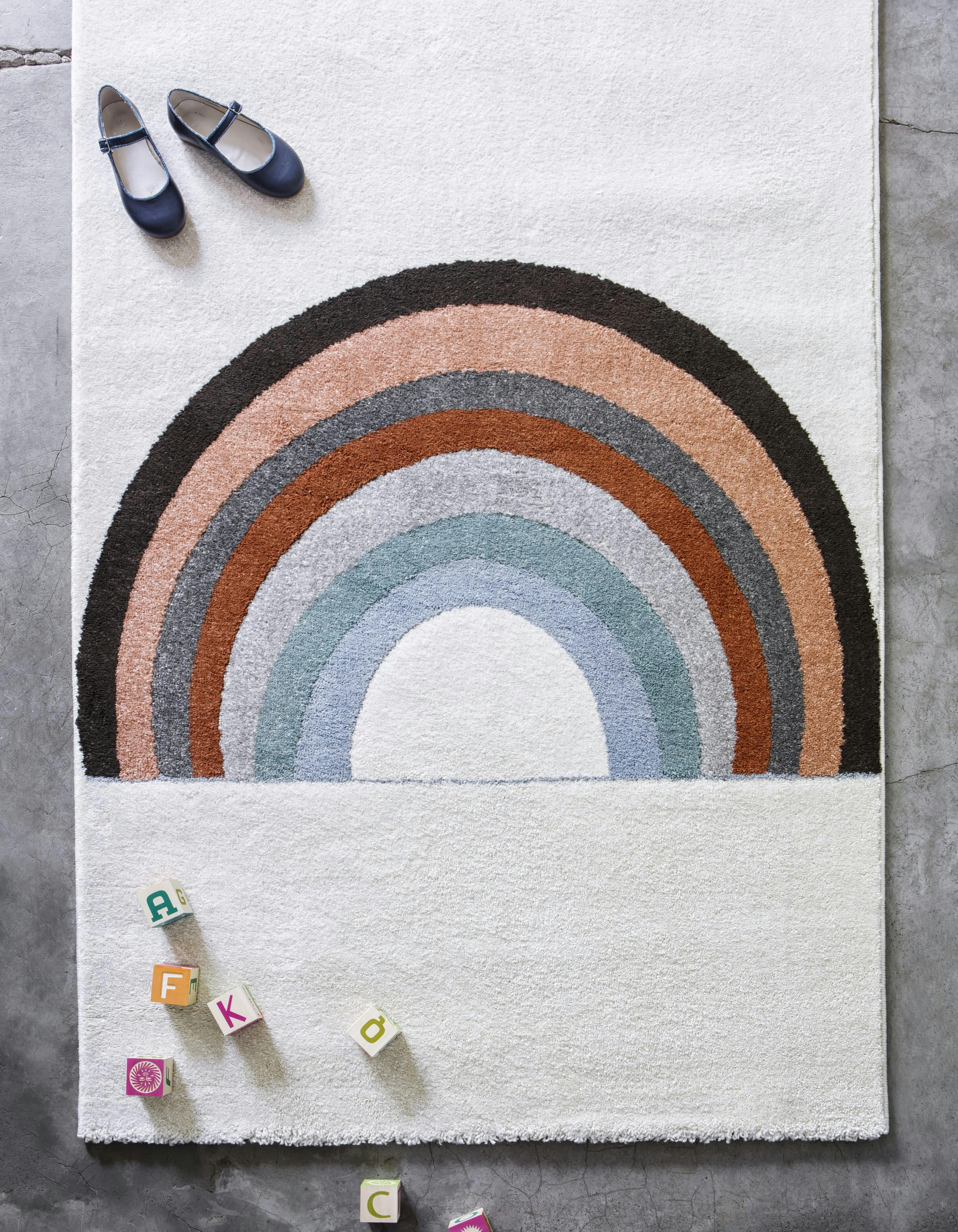 RAINBOW - Tapis enfant poétique arc-en-ciel 80x150, OEKO-TEX®