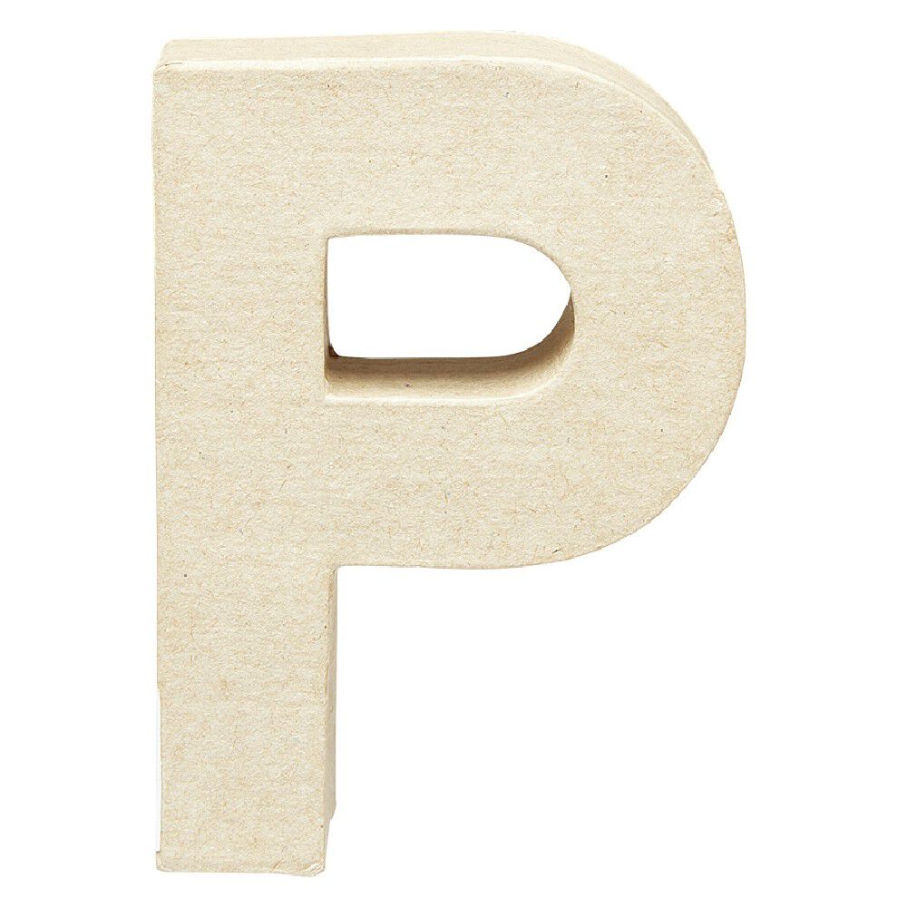 Lettre P à décorer en papier maché