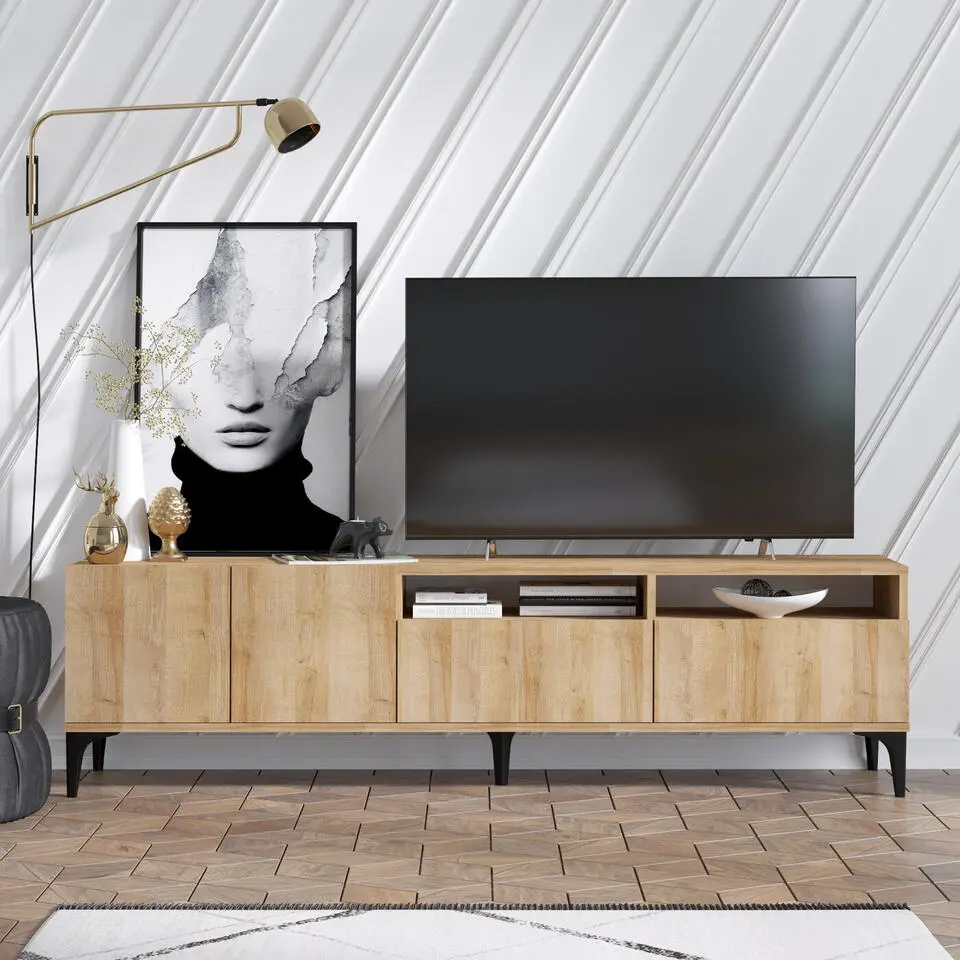 Tv-Meubel 180cm Naturel - Melamine - Eikenlook