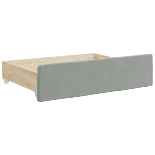 NNEVL Daybed with Trundle and Drawers Light Grey 90x190 cm Velvet