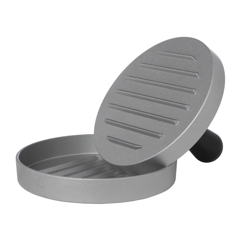 Hamburger pers - zilverkleurig - aluminium - &Oslash;9.5x12 cm