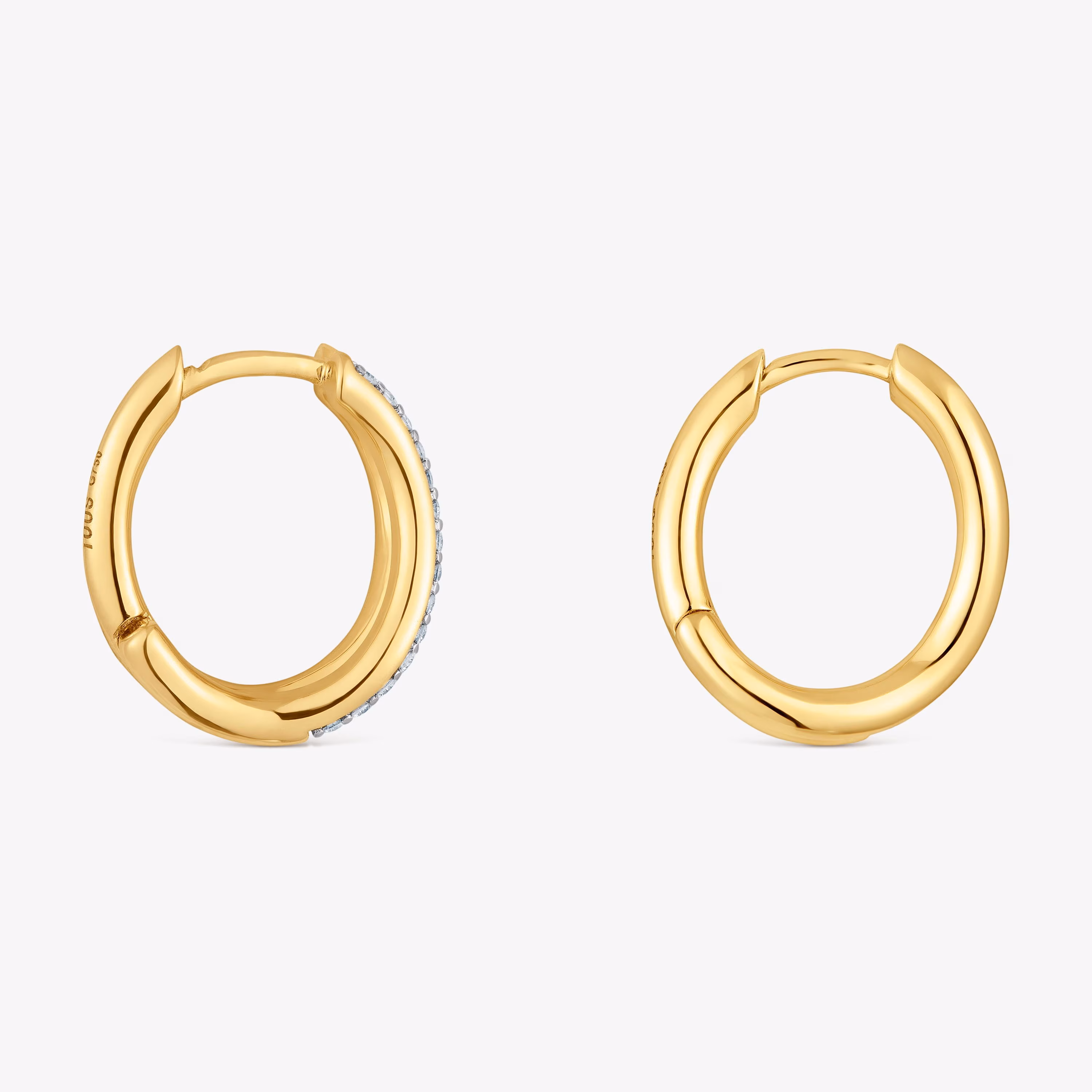 Pendientes de aro doble de oro y diamantes New Hav