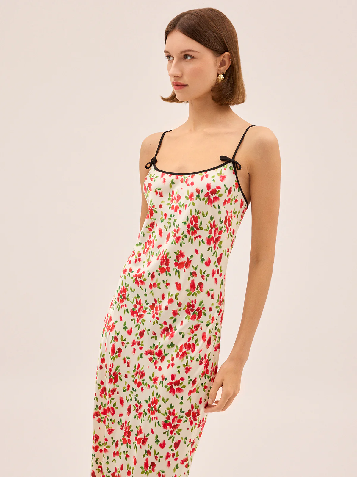 Karla Red Petal Print Dress