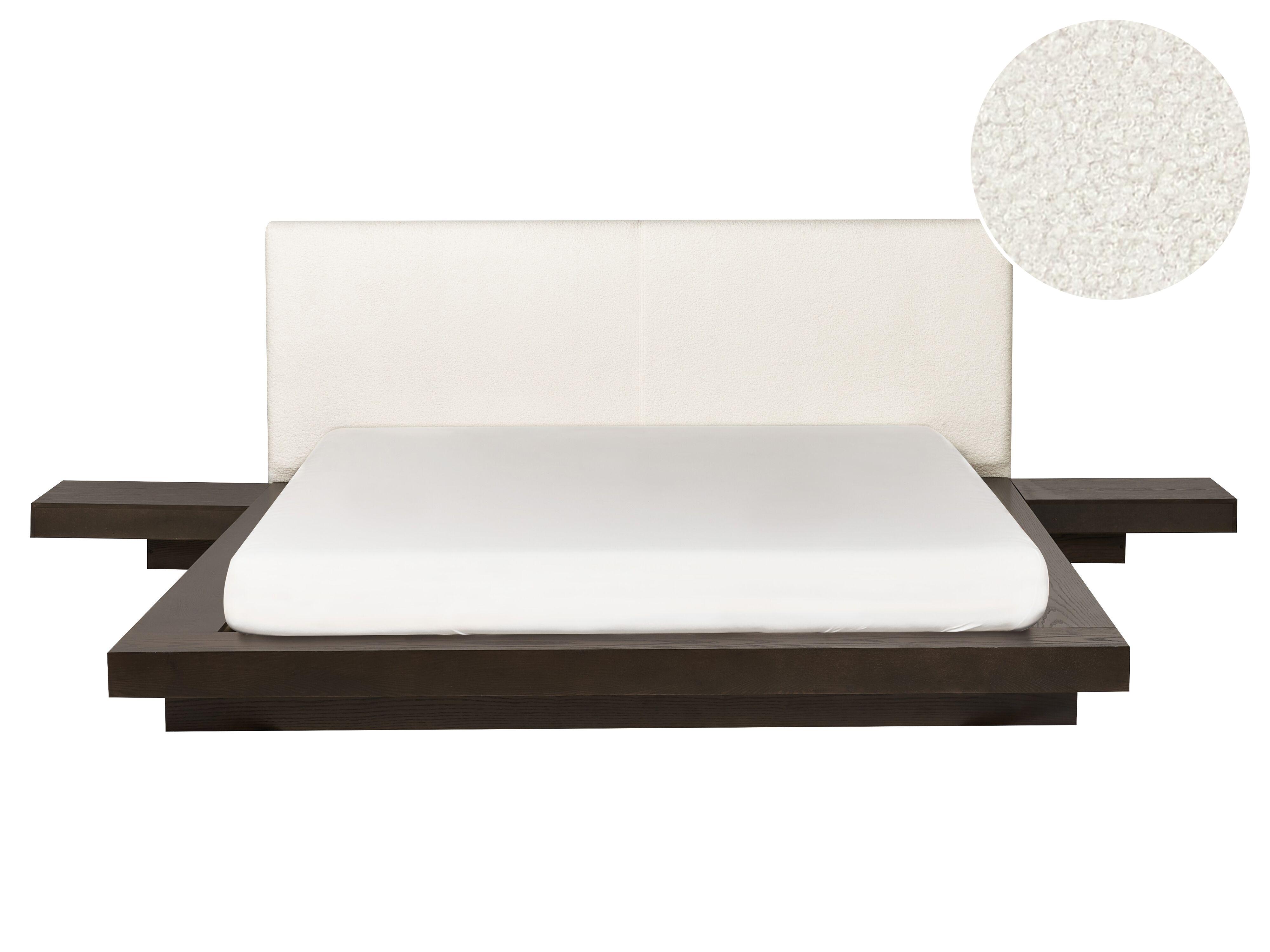Bed Boucle ZEN 160 x 200 cm (EU King Size) Dark Ash Wood