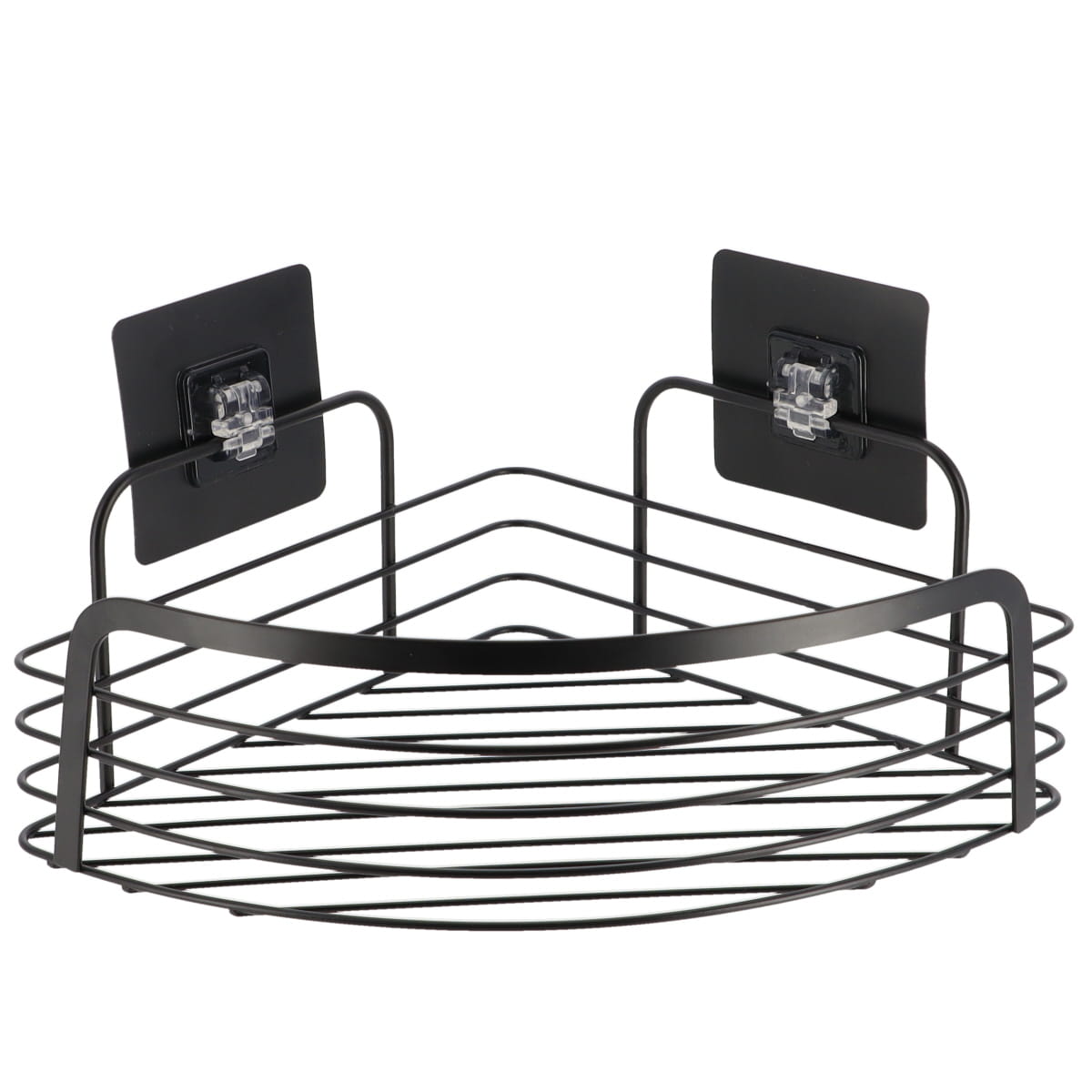 Prateleira wc de canto preto em metal com adesivo