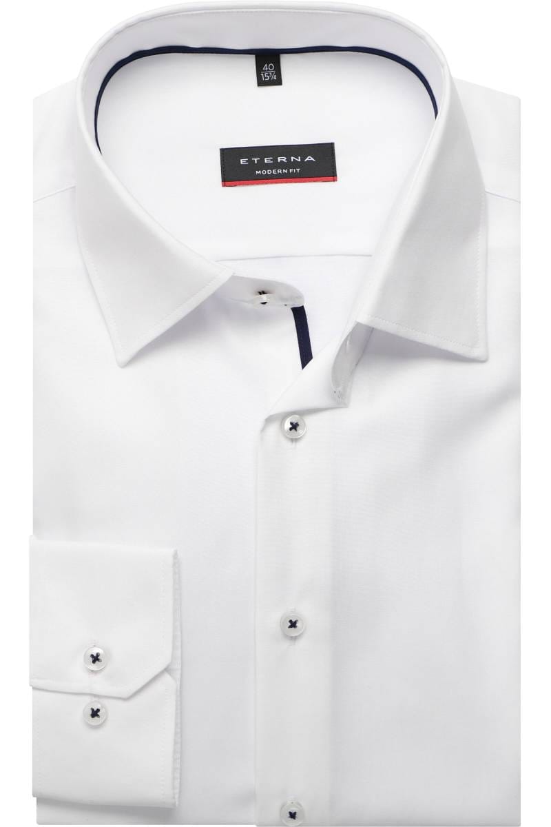 ETERNA Modern Fit Hemd weiss, Einfarbig (extra kurzer Arm)