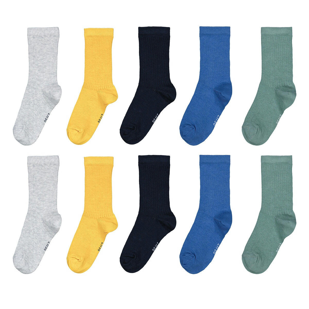 Lot de 10 paires de chaussettes en côtes