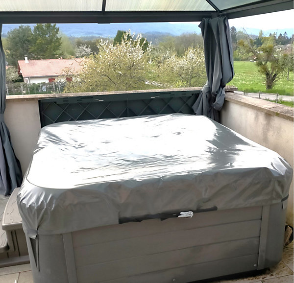 Couverture Cov'In pour Spa Intérieur - Spa Inférieur à 2,6m x 2,6m - Bâche Gris Foncé - POOLCO