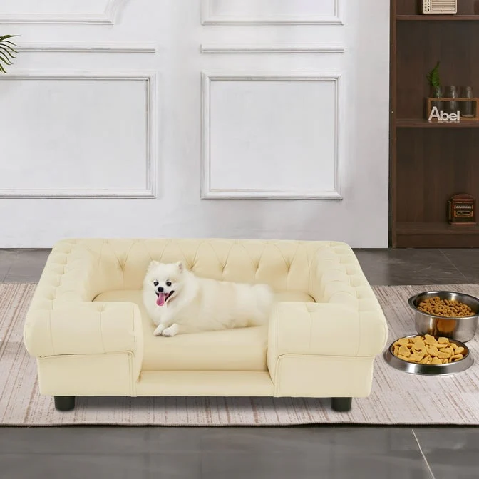 MCombo Pet Sofa Bed with Small Stairs, Faux Leather 6321 - 38.2 x 30.3