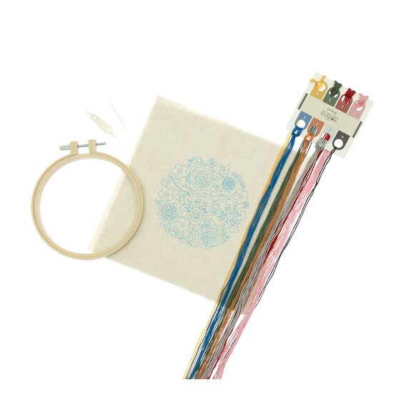 WI Floral Embroidery by Numbers Kit