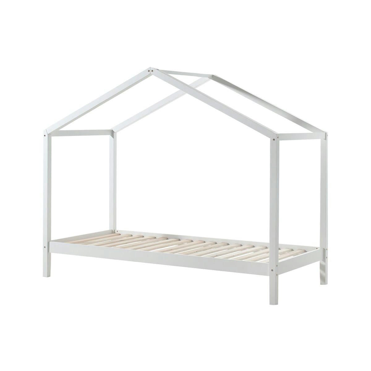 LIT - Lit cabane zh 90x200 sommier inclus blanc