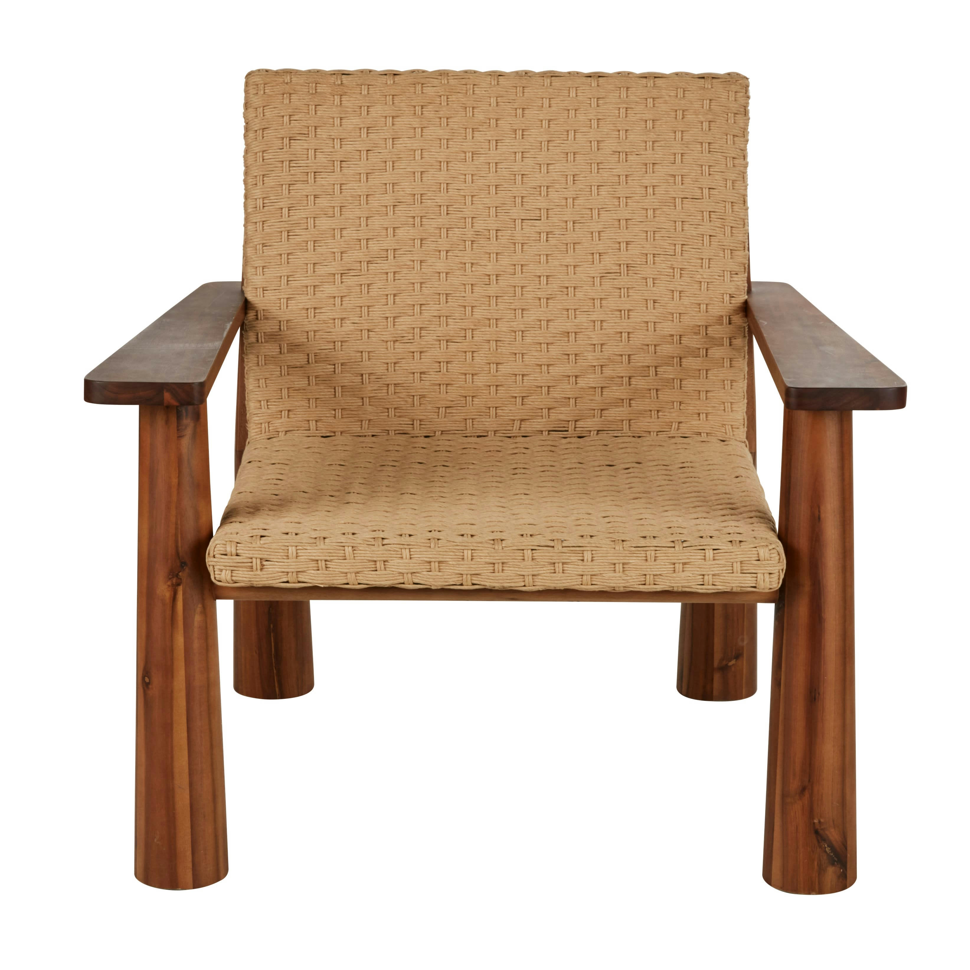 Pacao - Fauteuil en bois d'acacia et corde tressée